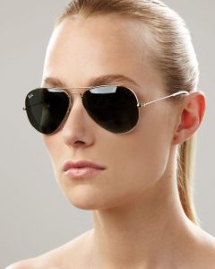 Black Aviator Sunglasses for Women