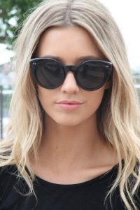 Black Round Cat Eye Sunglasses