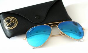Blue Mirrored Aviator Sunglasses