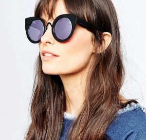 Round Cat Eye Mirrored Sunglasses