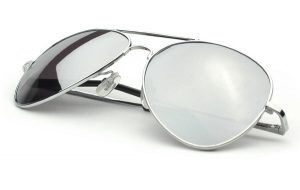 Silver Mirror Aviator Sunglasses