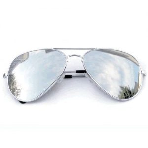 Silver Mirrored Aviator Sunglasses